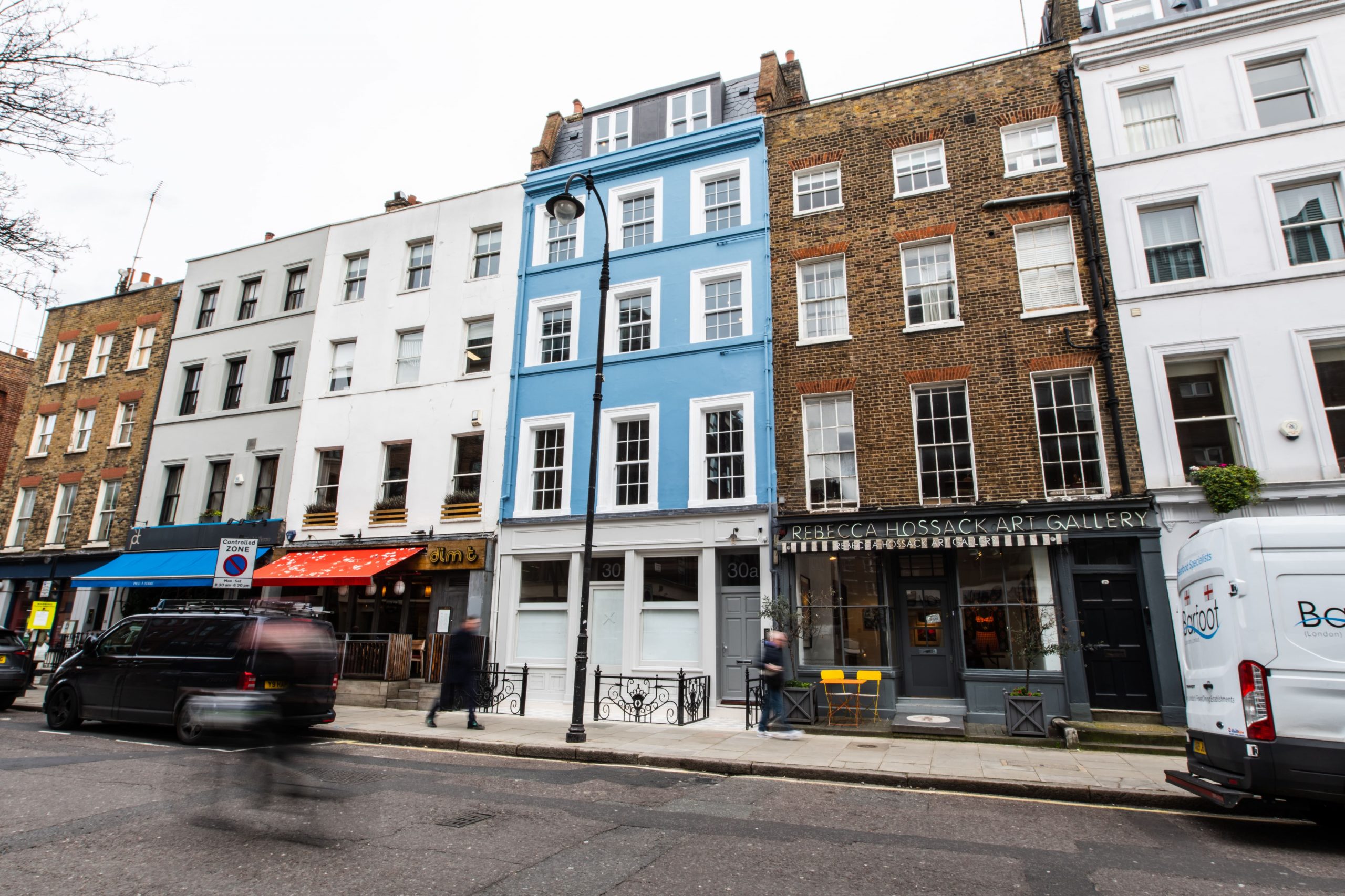 multi level blue town house