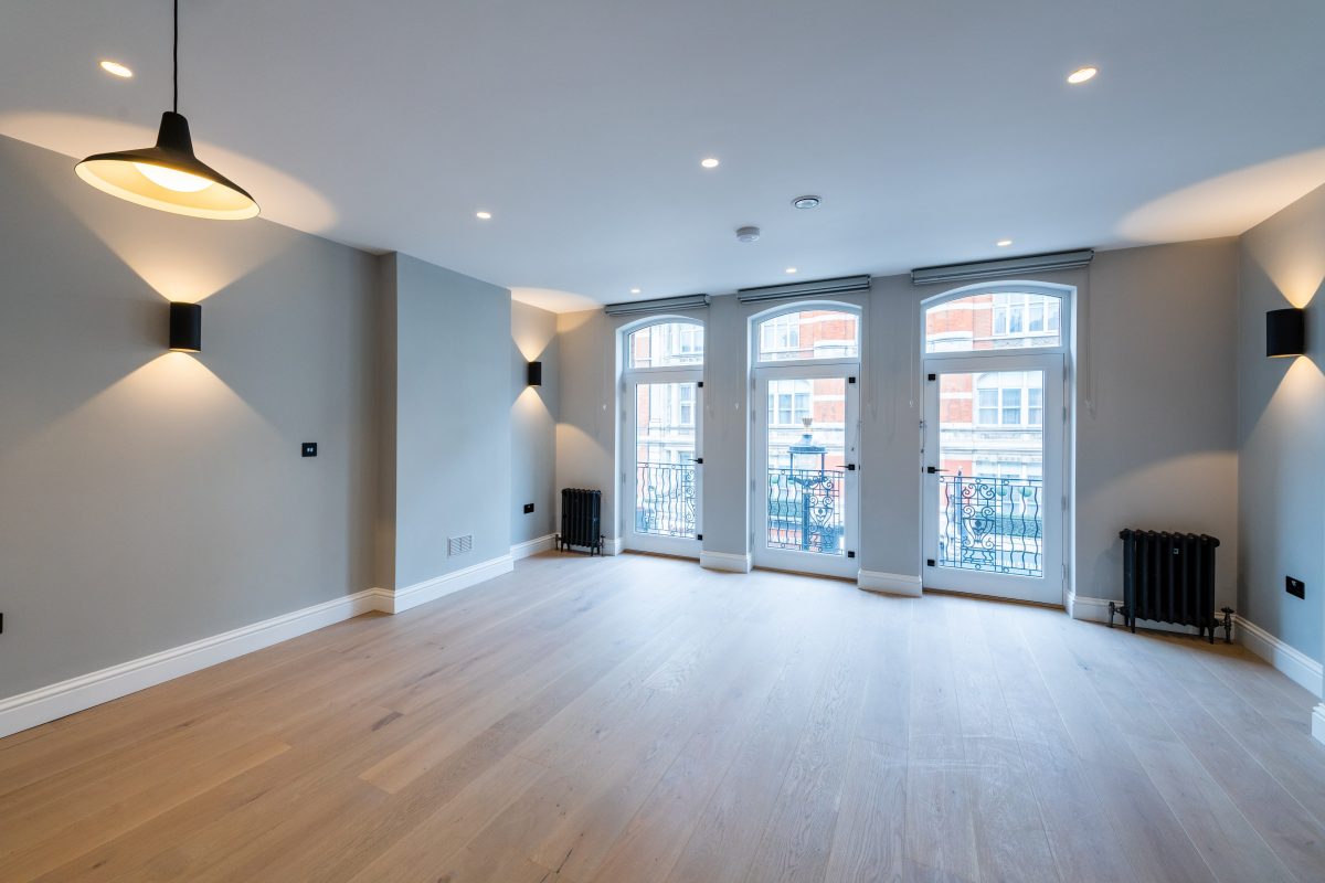 wide angle of the modern living room showroom